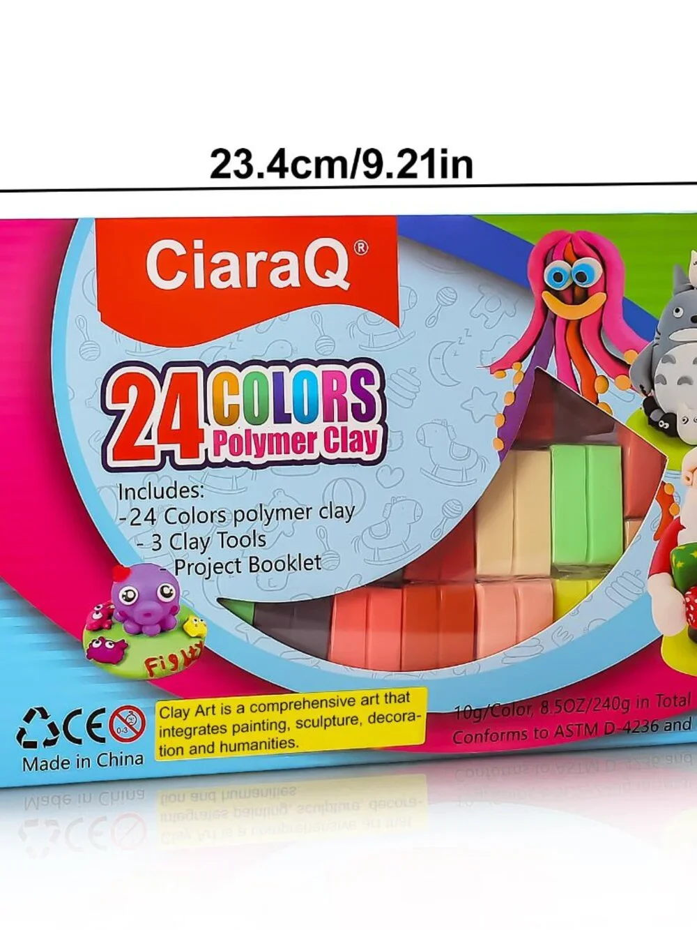 CiaraQ Polymer Clay Kit, Mini Modeling Clay Set for Kids/Beginners/Artist, 24 Co